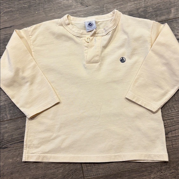 Petit Bateau Cream Henley Shirt - Picture 1 of 7